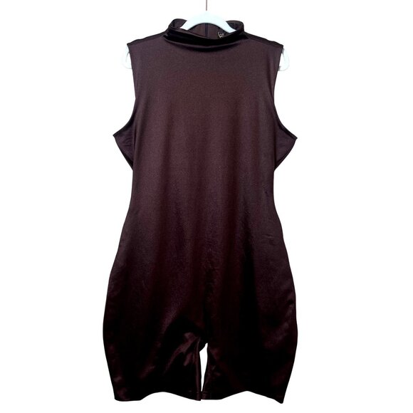 SKIMS All-In-One Shine Mock Neck Mid Thigh Onesie Cocoa 3X - Picture 2 of 11